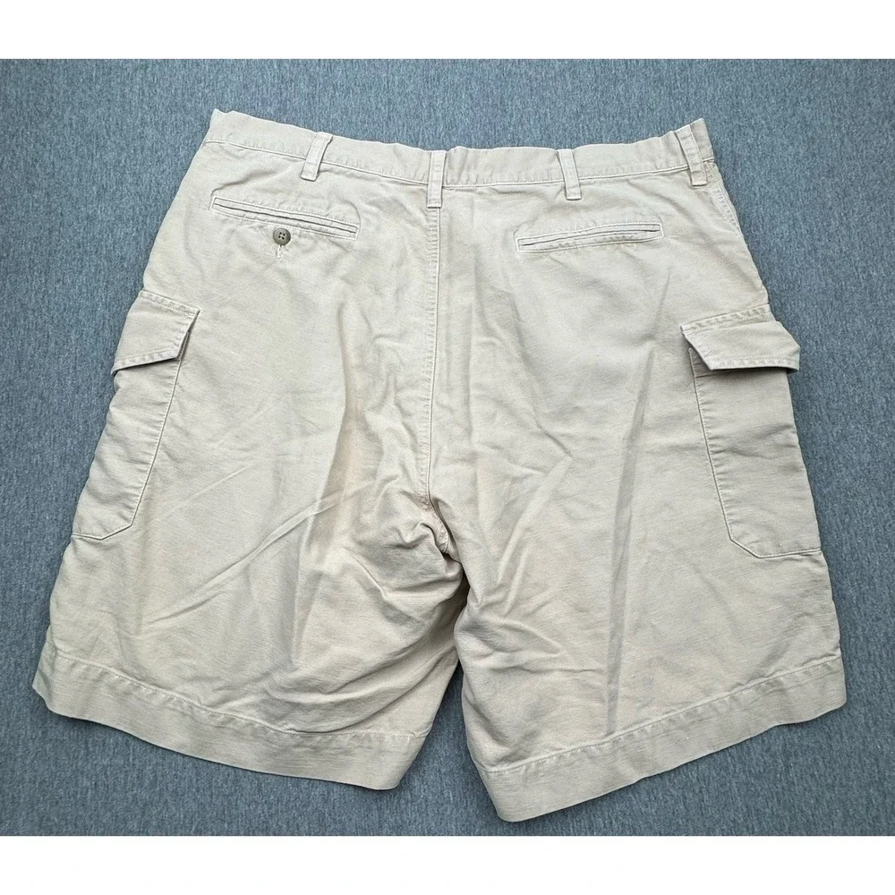 Polo Ralph Lauren Mens Sz XL 38x10 Cargo Linen Blend Shorts Preppy Casual VTG
